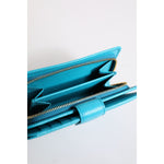Dolce & Gabbana Light Blue Leather Bifold Continental Clutch Wallet BAG4613