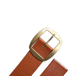 Dolce & Gabbana Brown Leather Gold Metal Buckle Classic Belt BEL9272-90