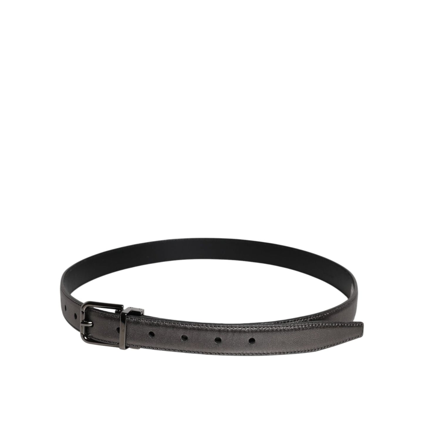 Dolce & Gabbana Black Leather Classic Metal Logo Buckle Belt BEL9314-90