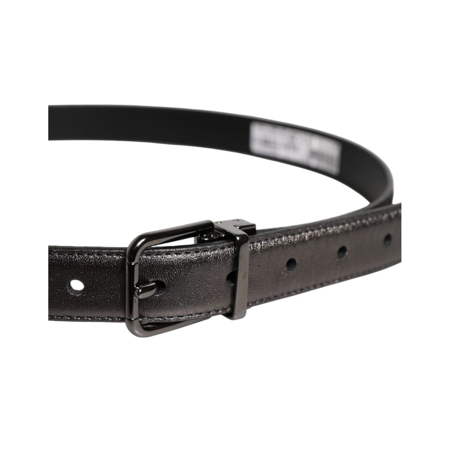 Dolce & Gabbana Black Leather Classic Metal Logo Buckle Belt BEL9314-90