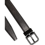 Dolce & Gabbana Black Leather Classic Metal Logo Buckle Belt BEL9314-90