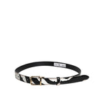 Dolce & Gabbana Black White Zebra Gold Metal Logo Buckle Belt BEL9321-90