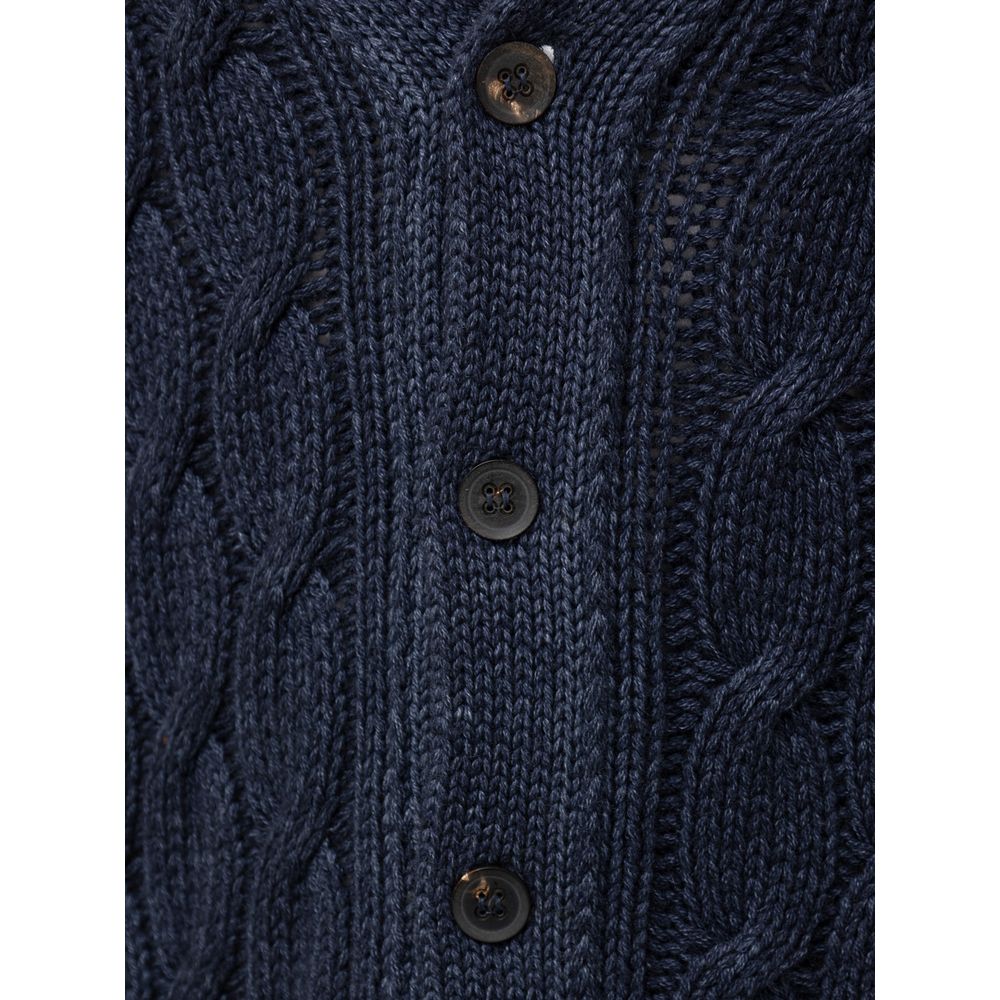Cruciani Blue Cashmere Cardigan