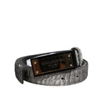 Dolce & Gabbana Silver Classic Gold Logo Plaque Buckle Belt BEL9356-90