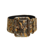 Dolce & Gabbana Gold Spotted Jacquard Fabric Wide Waist Belt WMB468-75
