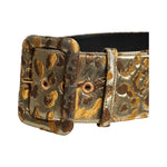 Dolce & Gabbana Gold Spotted Jacquard Fabric Wide Waist Belt WMB468-75