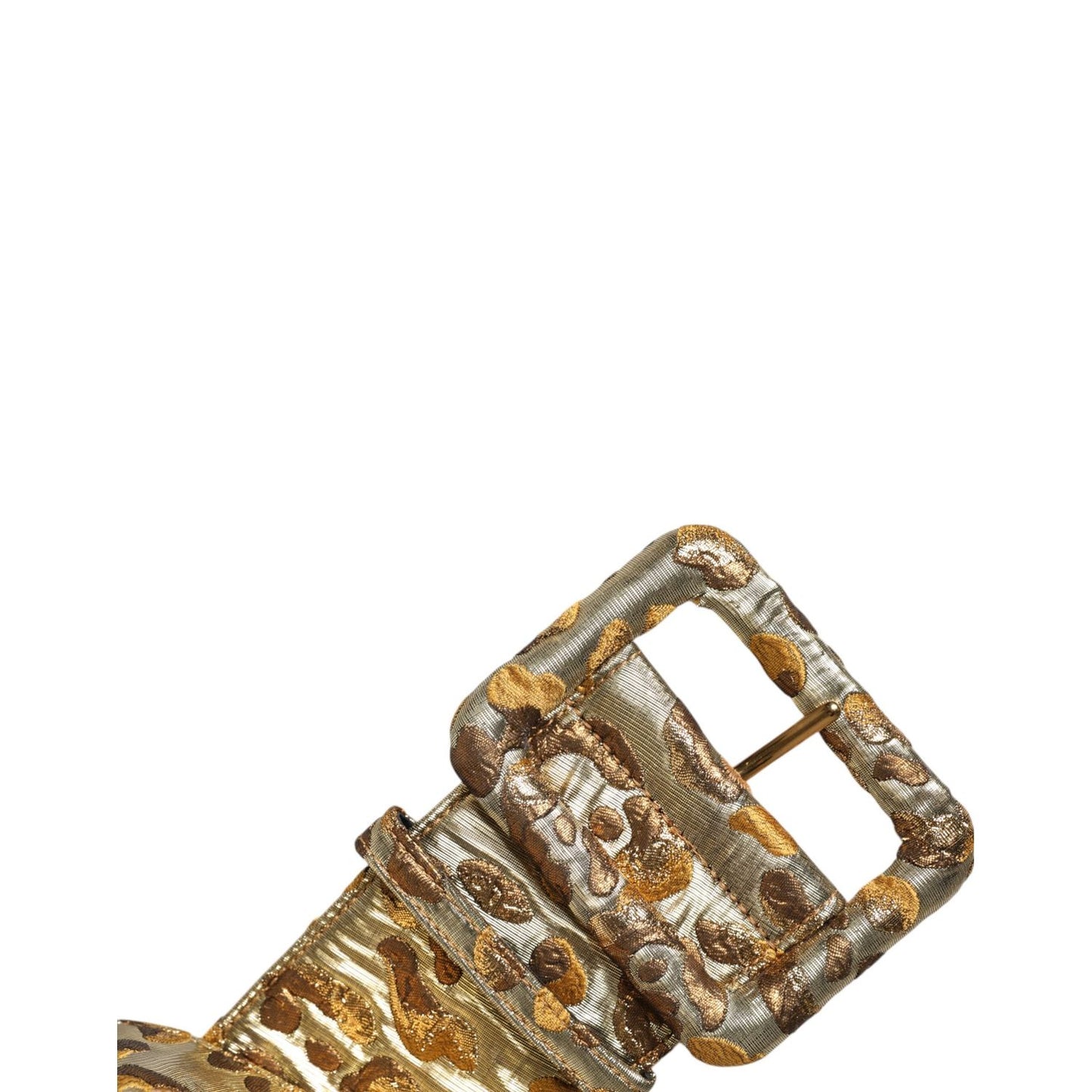 Dolce & Gabbana Gold Spotted Jacquard Fabric Wide Waist Belt WMB468-75