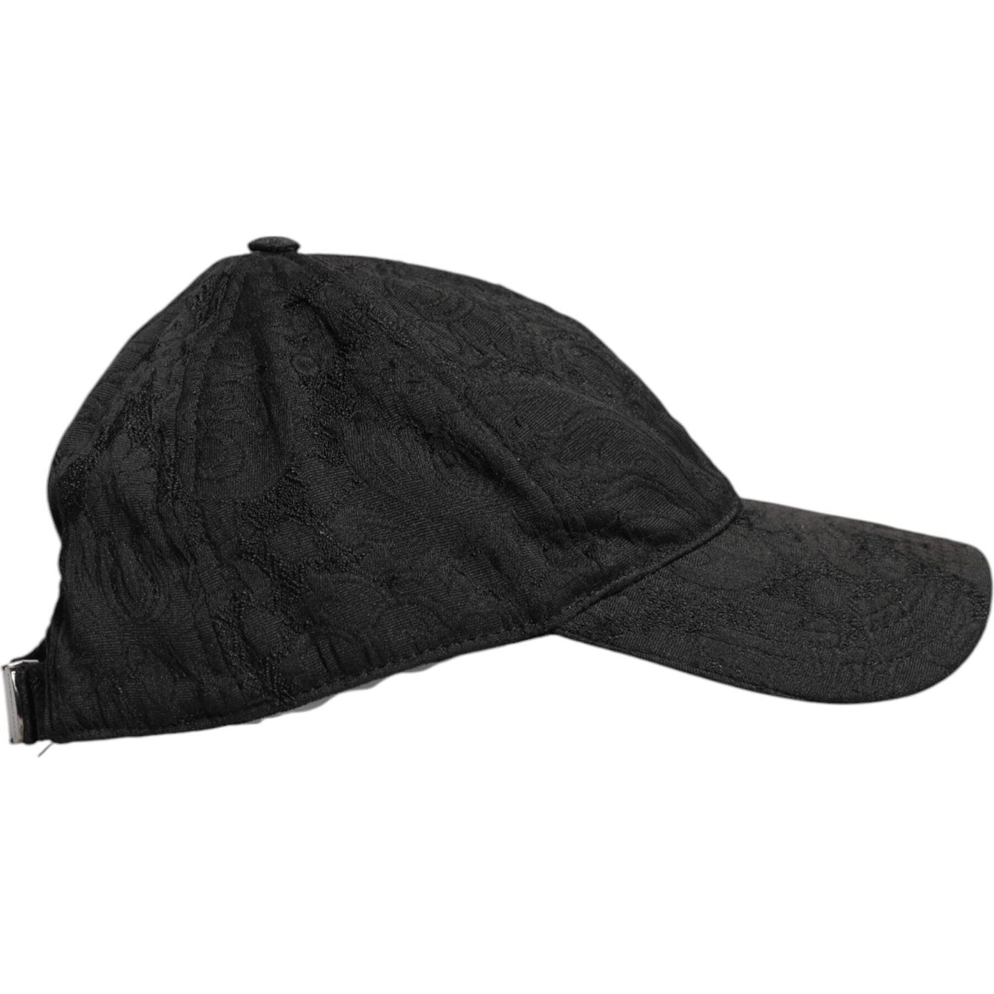 Dolce & Gabbana Black Floral Jacquard 6 Panels Baseball Cap Dolce & Gabbana Dark Slate Gray