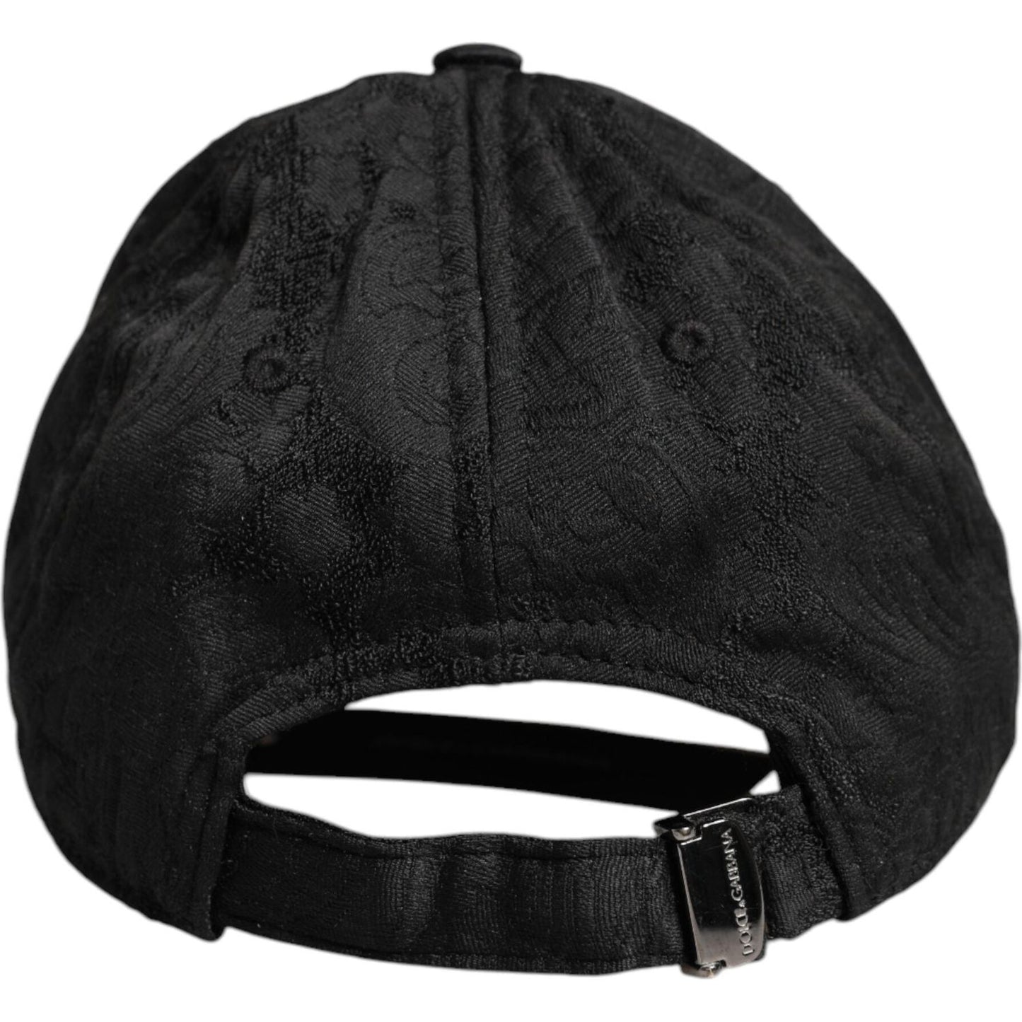 Dolce & Gabbana Black Floral Jacquard 6 Panels Baseball Cap Dolce & Gabbana Black