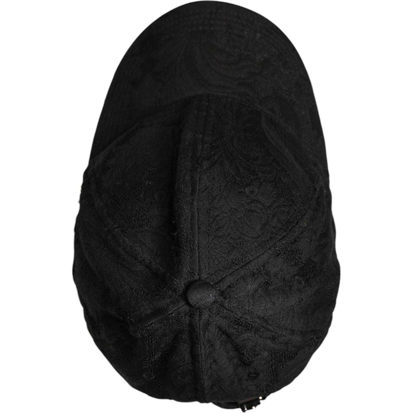 Dolce & Gabbana Black Floral Jacquard 6 Panels Baseball Cap Dolce & Gabbana Black