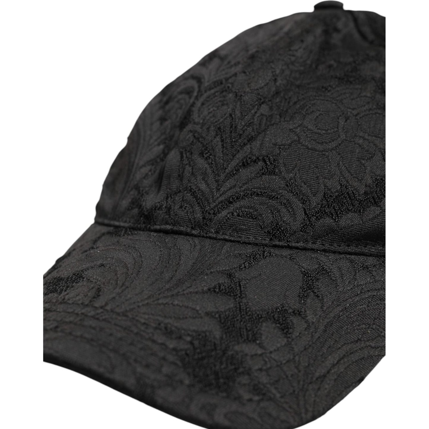 Dolce & Gabbana Black Floral Jacquard 6 Panels Baseball Cap Dolce & Gabbana Dark Slate Gray