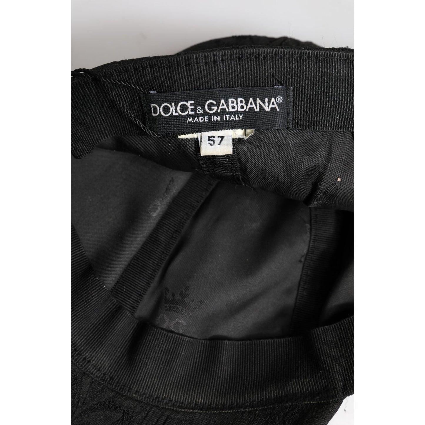 Dolce & Gabbana Black Floral Jacquard 6 Panels Baseball Cap Dolce & Gabbana Black