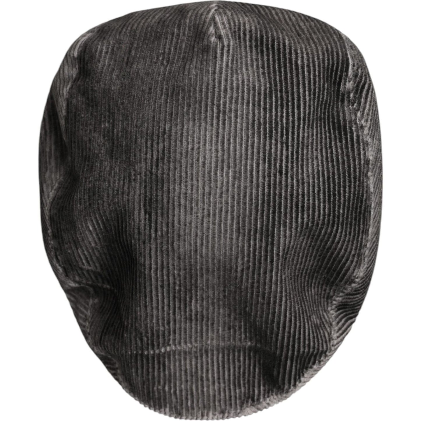 Dolce & Gabbana Gray Cotton Newsboy Capello Cabbie Hat Dolce & Gabbana Dark Slate Gray