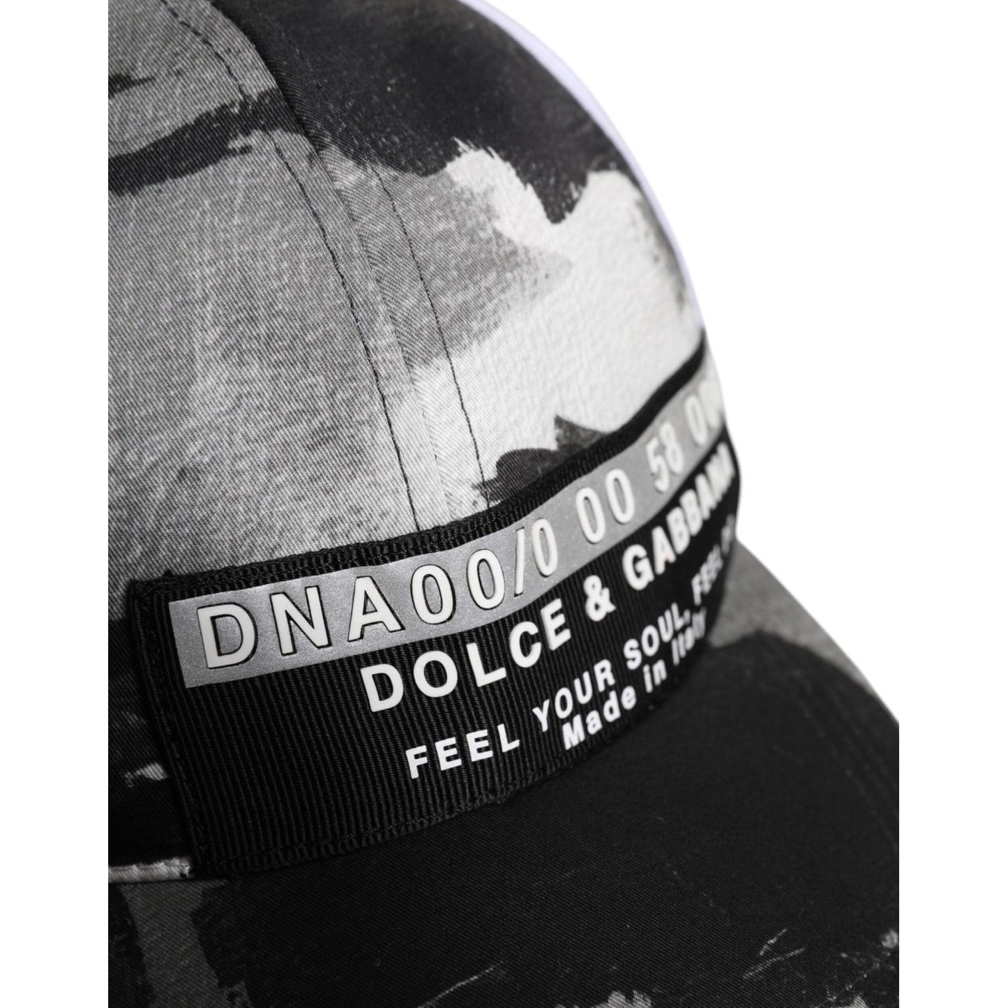 Dolce & Gabbana White Gray Camouflage 6 Panels Baseball Cap Dolce & Gabbana Gray