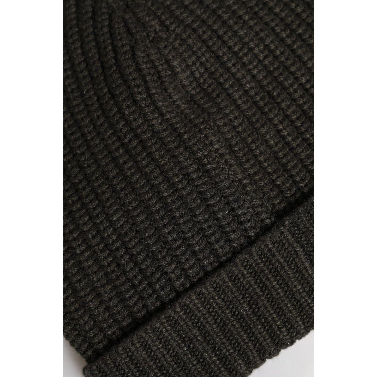 Dolce & Gabbana Dark Gray Cashmere Knit Winter Beanie Hat HAT9698