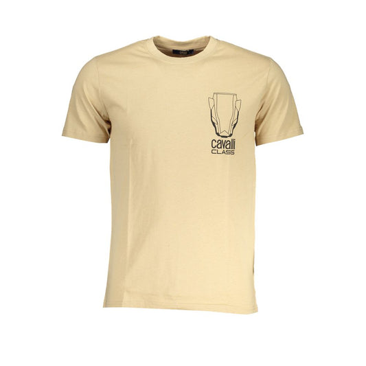 Cavalli Class Beige Cotton Men's T-Shirt