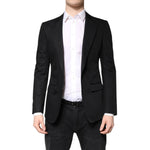 Dolce & Gabbana Black Cotton Single Breasted Men Coat Blazer JKT41380-46