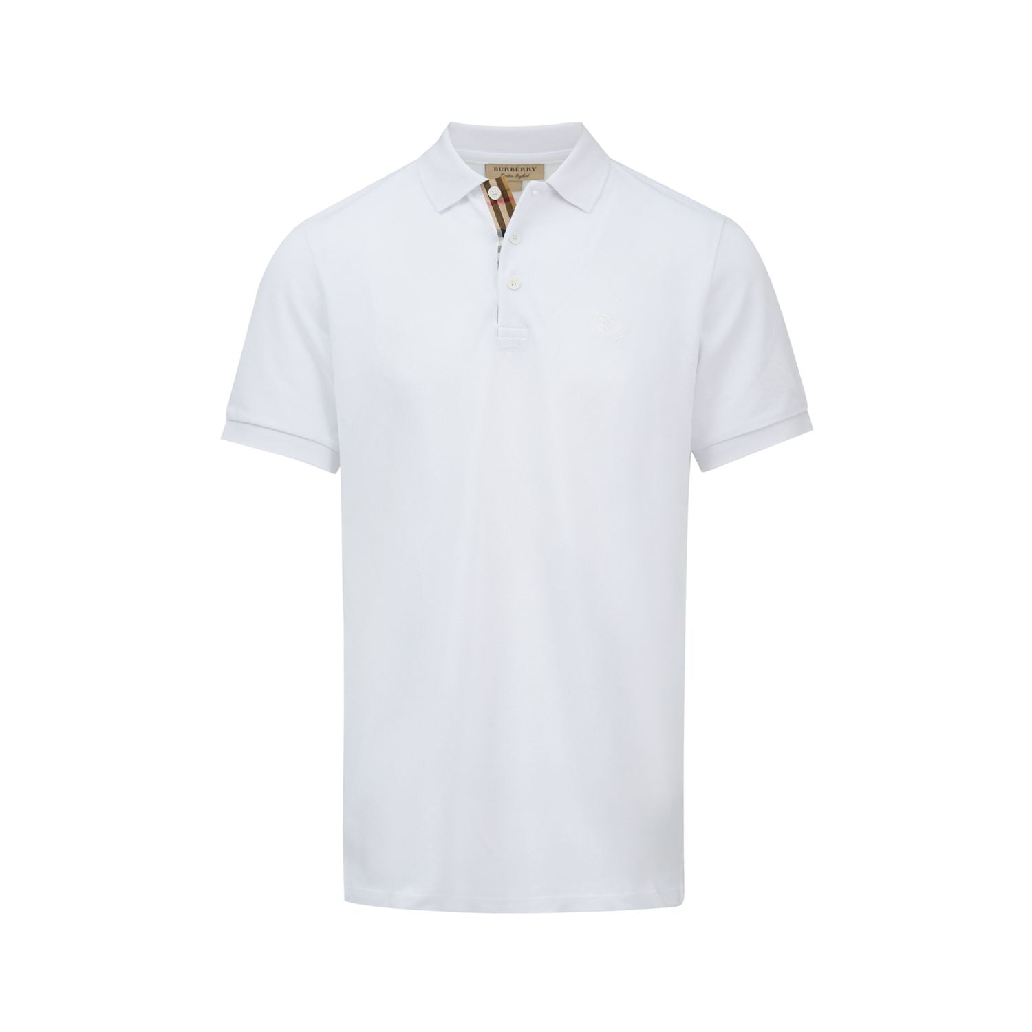 Burberry White Cotton Collared Polo Shirt