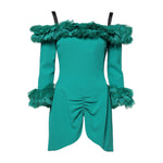 Dolce & Gabbana Green Lace Off Shoulder Sheath Mini Dress DR281236-40