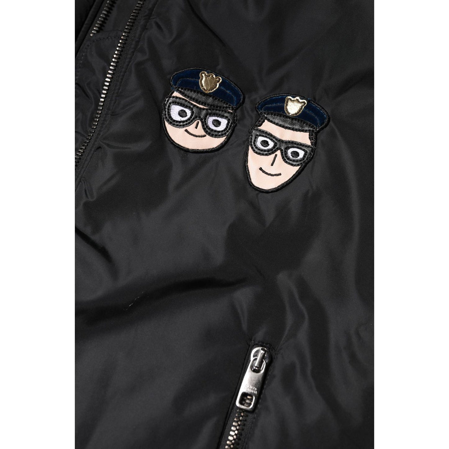 Dolce & Gabbana Black Nylon #DGFamily Full Zip Bomber Jacket JKT41281-38