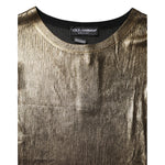 Dolce & Gabbana Gold Round Neck Long Sleeve Pullover Top THS90397-40