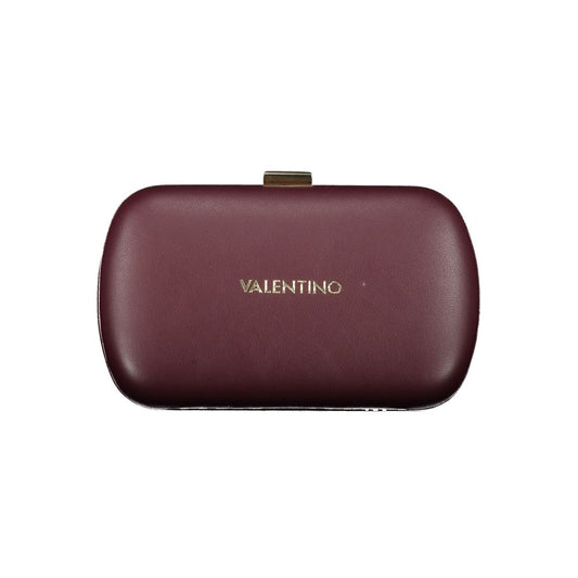 Mario Valentino Red Polyethylene Women Handbag with chain strap, luxury designer bag showcasing elegant design and secure snap closure.