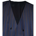 Dolce & Gabbana Blue Stripes Wool Formal Men Waistcoat Vest