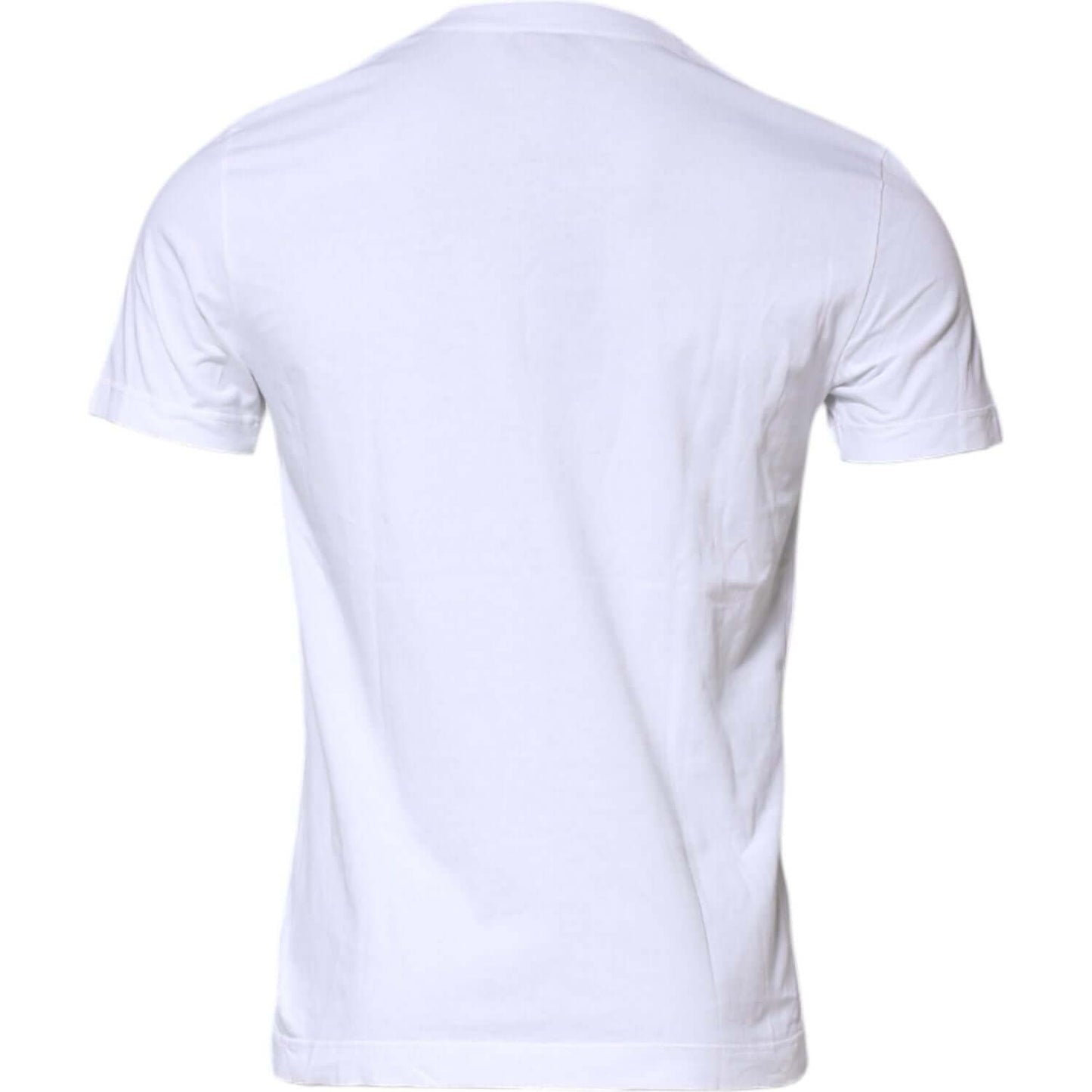 Dolce & Gabbana White Cotton Crew Neck Short Sleeves T-shirt TSH90640-48