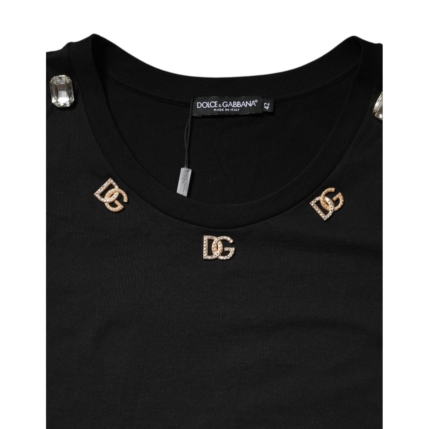 Dolce & Gabbana Black DG Embellished Sleeveless Tank Top