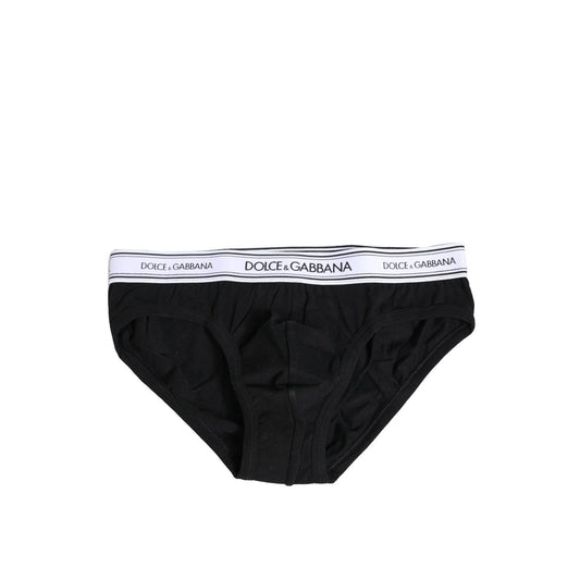 Dolce & Gabbana Black Cotton Stretch Regular Brief Underwear