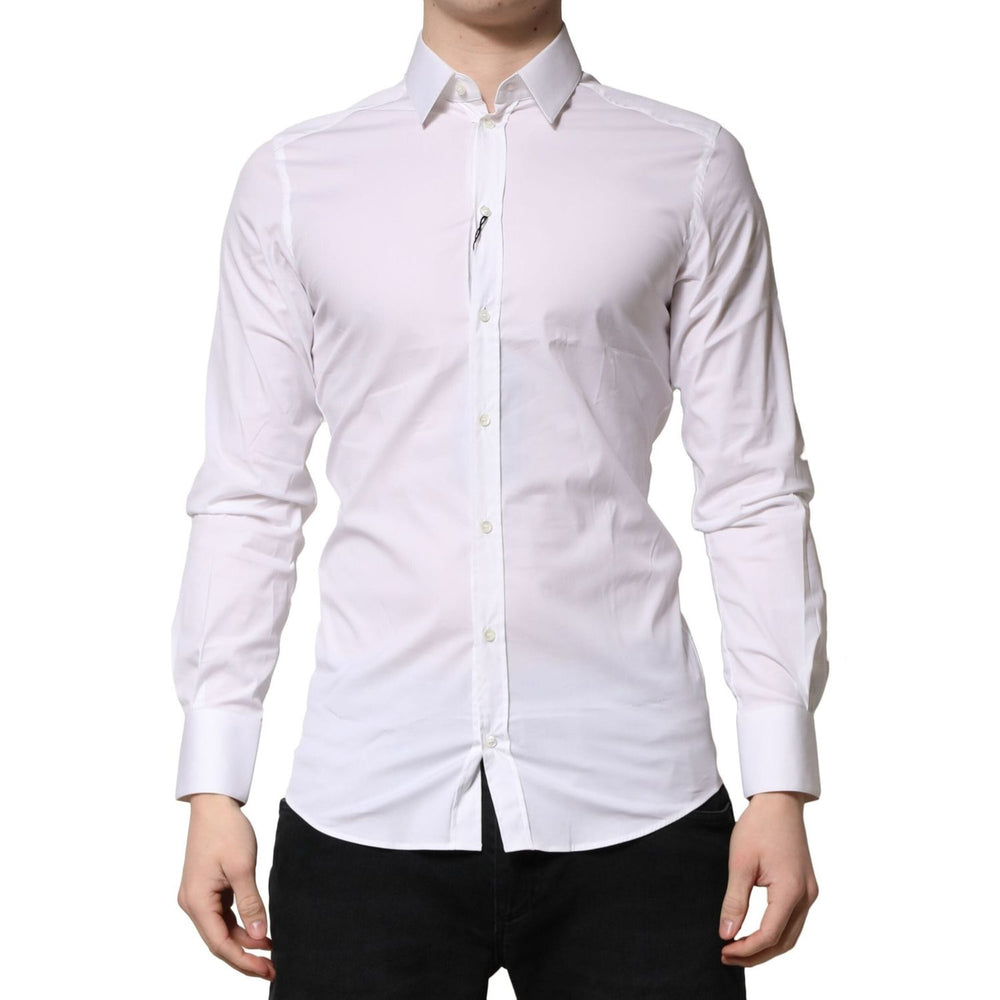 Dolce & Gabbana White GOLD Long Sleeves Dress Formal Shirt TSH906718-40