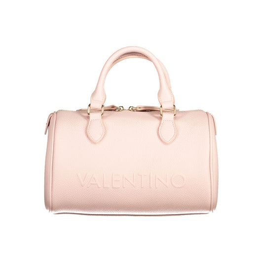 Mario Valentino Pink Polyethylene Women Handbag with dual handles and shoulder strap