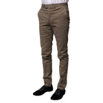 BENCIVENGA Brown Cotton Tapered Formal Dress Pants PAN76275-46
