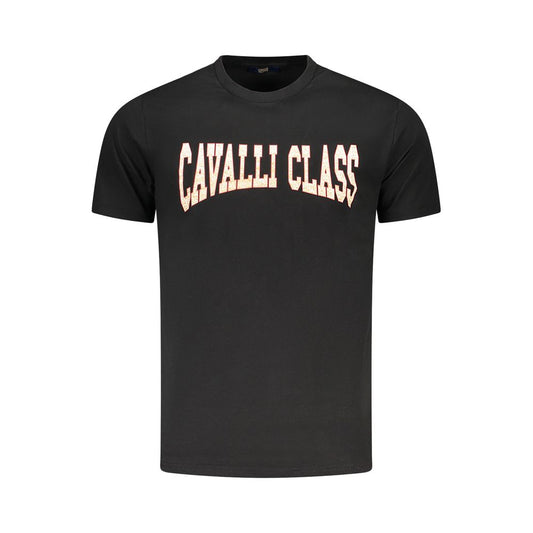 Cavalli Class Black Cotton Men T-Shirt