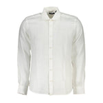 North Sails White Linen Men Shirt NO-37687-M