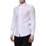 Dolce & Gabbana White Cotton MARTINI Long Sleeve Dress Shirt TSH906895-37