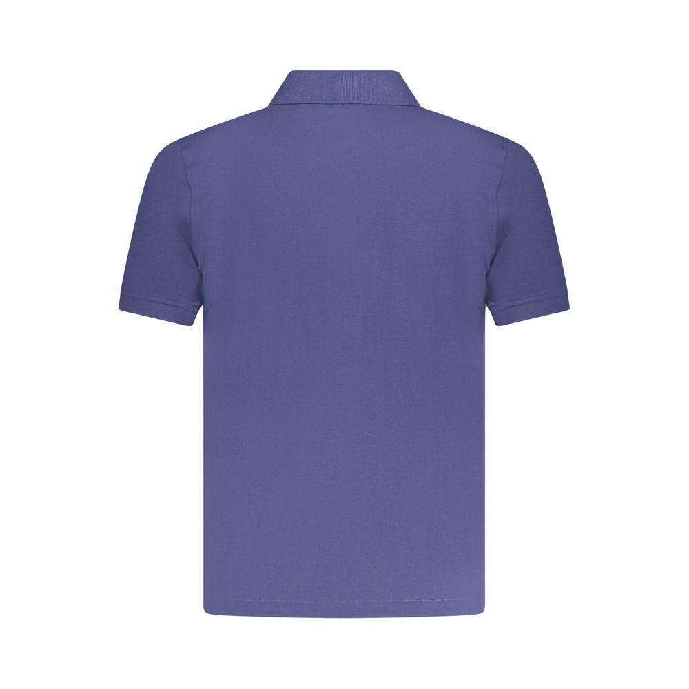 K-WAY Blue Cotton Polo Shirt, short sleeve, 2 buttons, logo application. Perfect casual wear for any occasion.