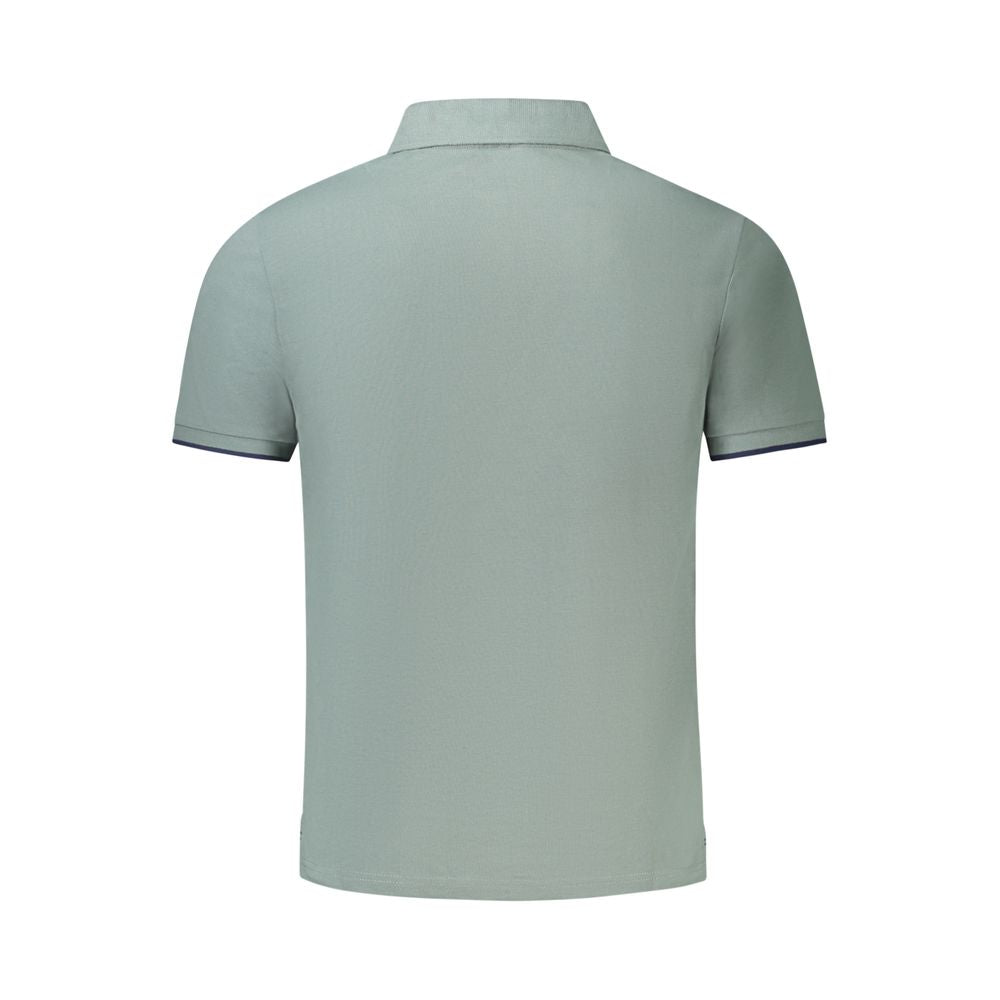 Back view of North Sails Green Cotton Men Polo Shirt with short sleeves and contrasting details.