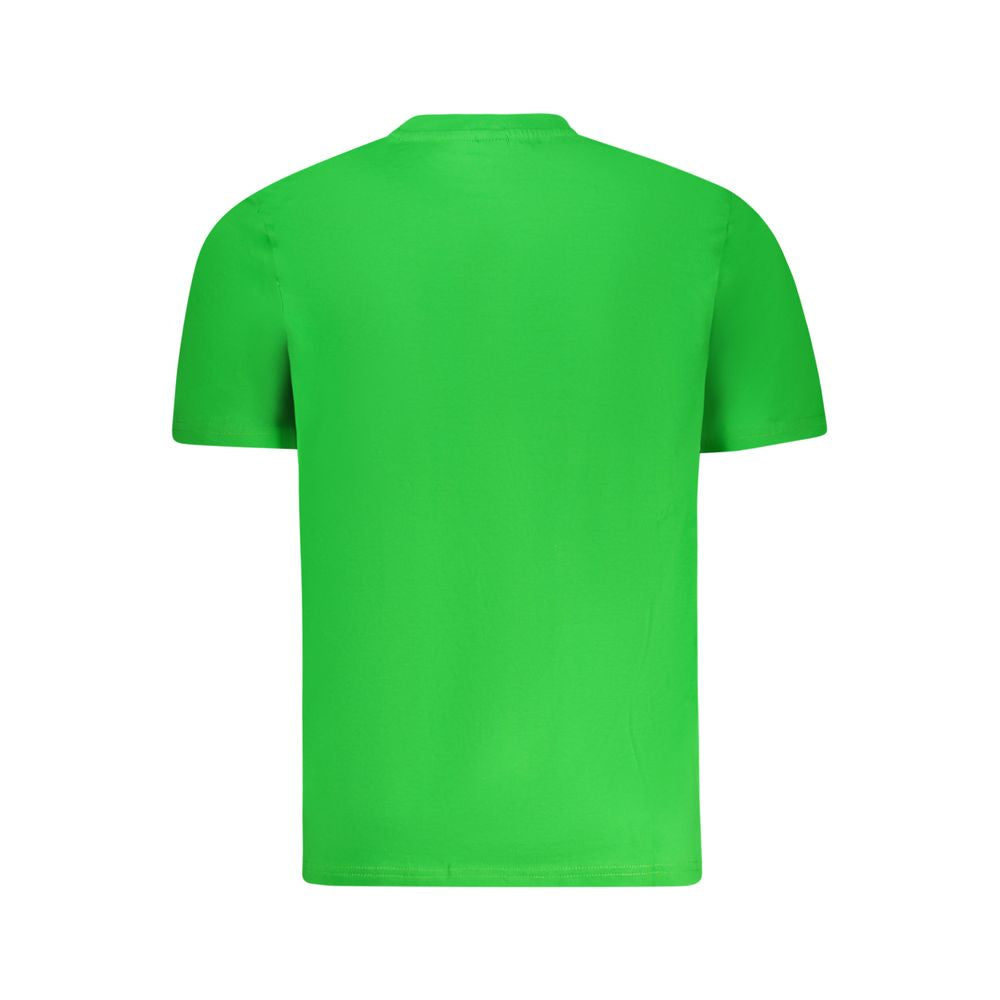 Back view of North Sails Green Cotton Men T-Shirt with crew neck and soft fabric