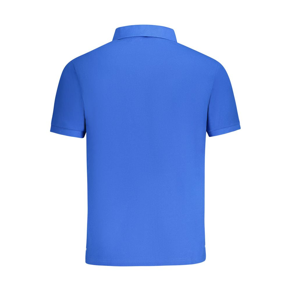 North Sails Blue Cotton Men Polo Shirt - Back View in Vibrant Blue