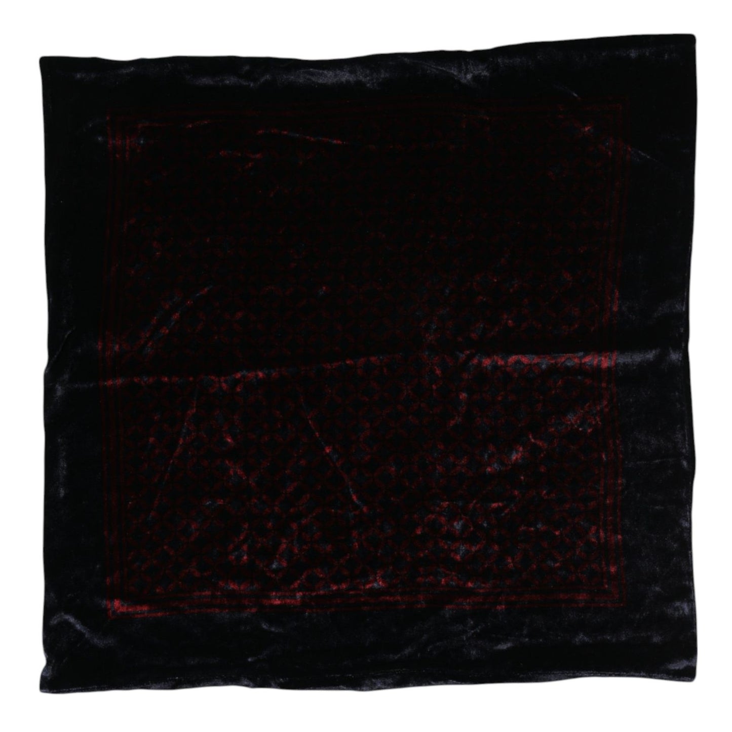 Dolce & Gabbana Black Red Viscose Square Men Foulard Scarf MS7201