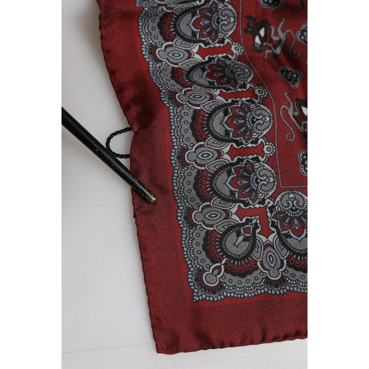 Dolce & Gabbana Maroon Monkey Print Silk Square Foulard Scarf MS7252