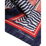 Dolce & Gabbana Multicolor Seashells Square Men Foulard Scarf MS7261