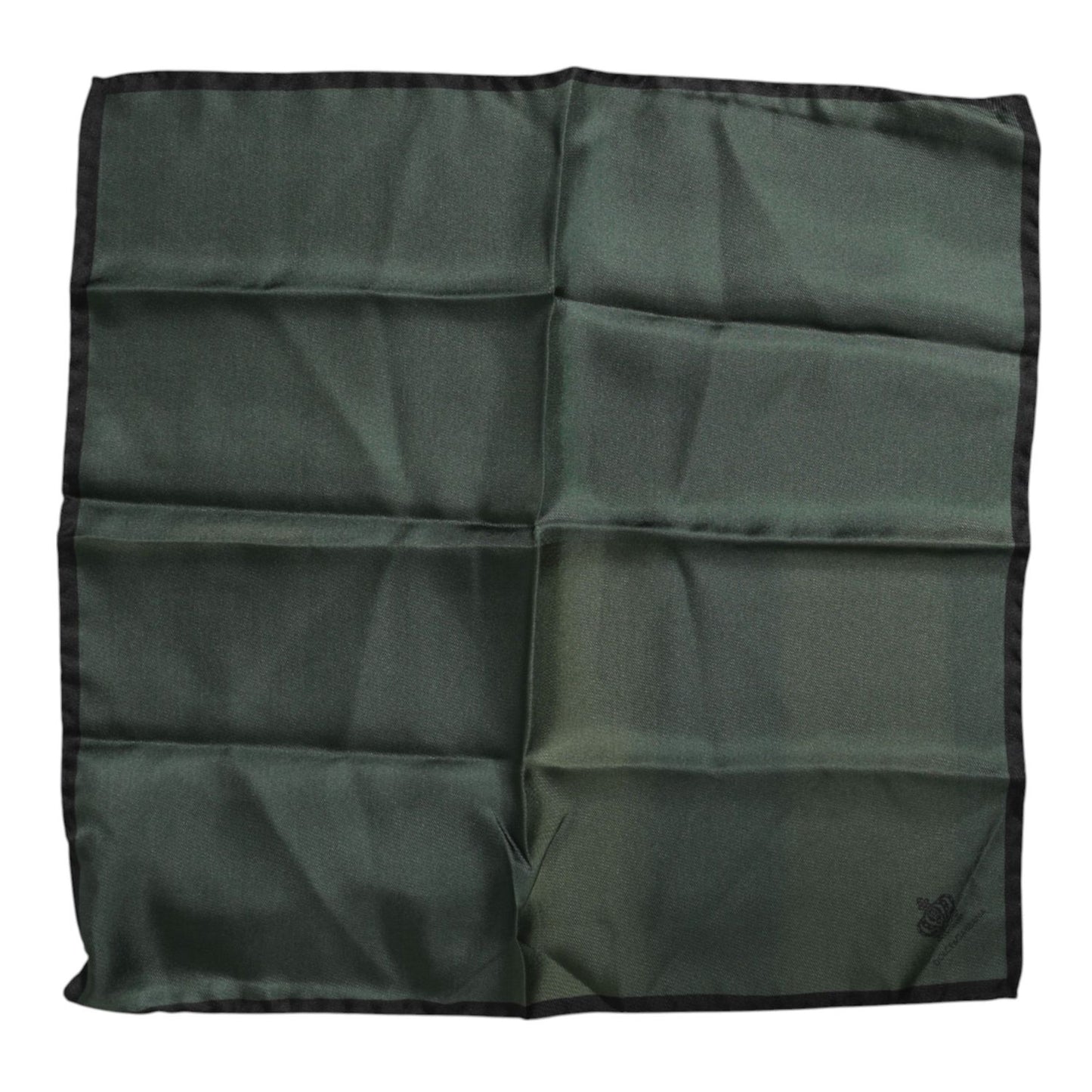 Dolce & Gabbana Green DG Crown Silk Square Men Foulard Scarf MS7282
