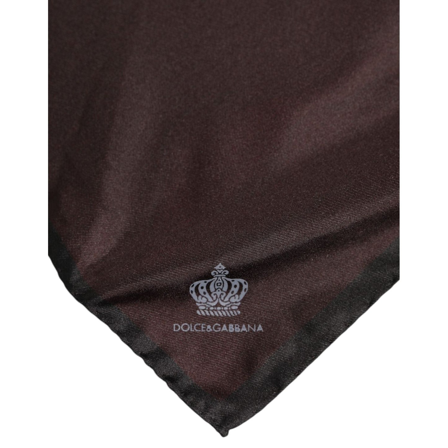 Dolce & Gabbana Brown DG Crown Silk Square Men Foulard Scarf MS7299
