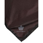 Dolce & Gabbana Brown DG Crown Silk Square Men Foulard Scarf MS7299