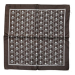 Dolce & Gabbana Brown Skull Silk Square Men Foulard Scarf MS7332