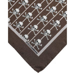 Dolce & Gabbana Brown Skull Silk Square Men Foulard Scarf MS7332
