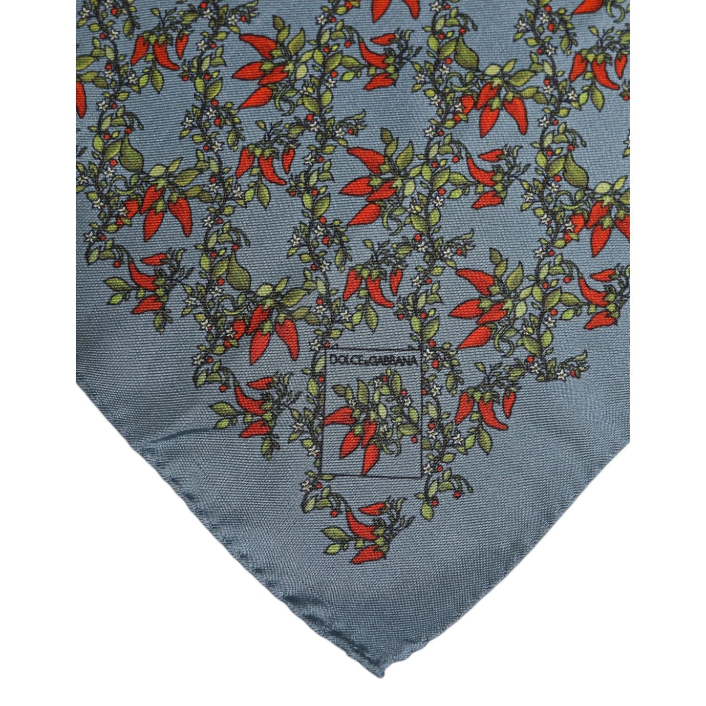 Dolce & Gabbana Gray Chilis Silk Square Men Foulard Scarf MS7340