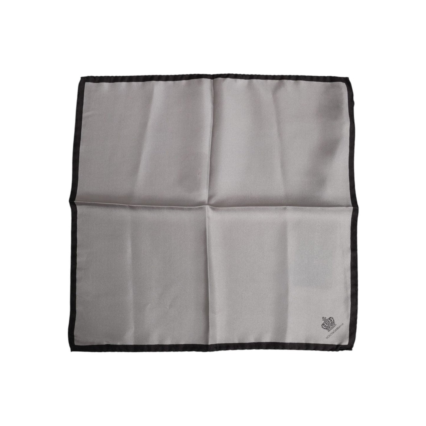 Dolce & Gabbana Gray DG Crown Silk Square Men Foulard Scarf MS7398